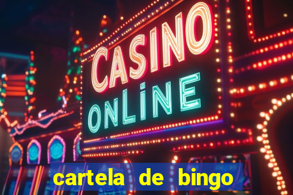 cartela de bingo cha de bebe